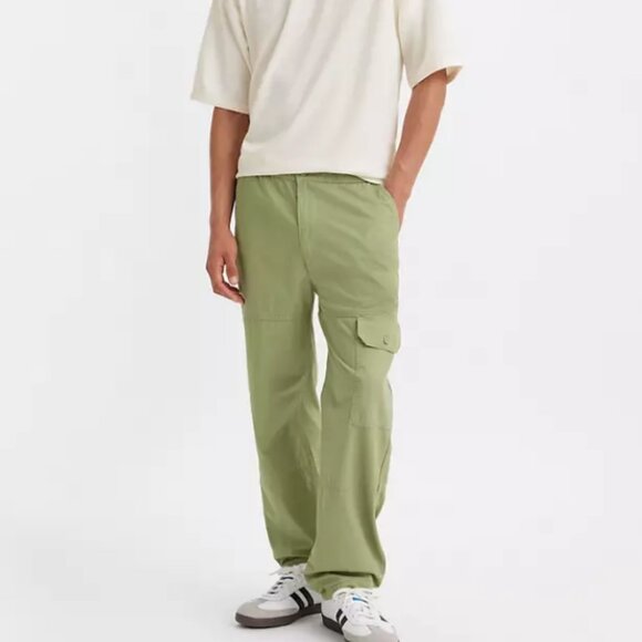 Levi's Patch Pocket Cargo Pants Mens Size XL Green Ripstop Relaxed Fit - Picture 1 of 15